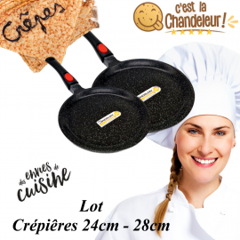 2 Crêpières 24cm - 28cm Espace Cuisine Professionnel