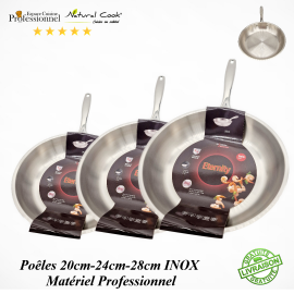 Poêles 20cm - 24cm - 28cm Inox matériel Professionnel ESP