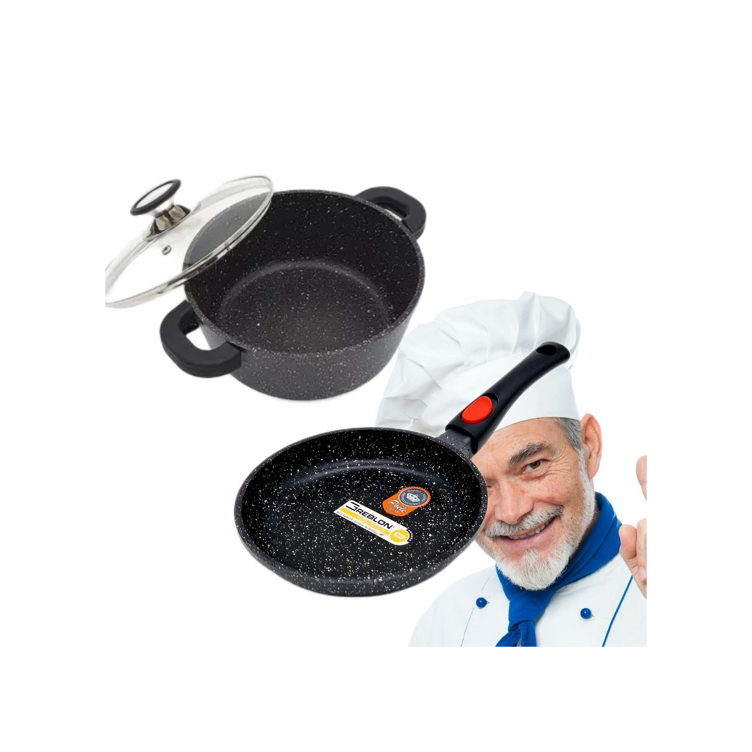 Lot Poêle/Faitout 28cm Natural Cook Professionnel Esp