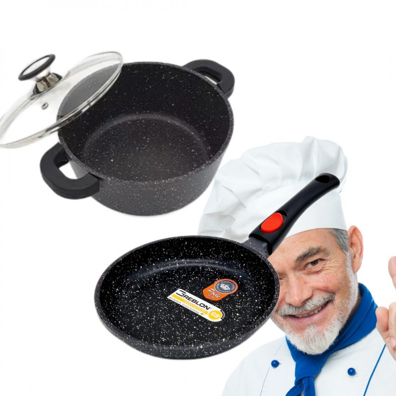 Lot Poêle/Faitout 28cm Natural Cook Professionnel Esp Lot Poêle/Faitout 28cm Natural Cook Professionnel Esp