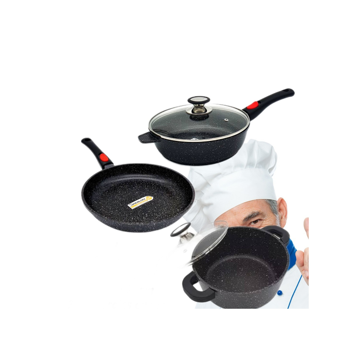 Lot Poêle/Sauteuse/Faitout 28cm Natural Cook Professionnel ESP