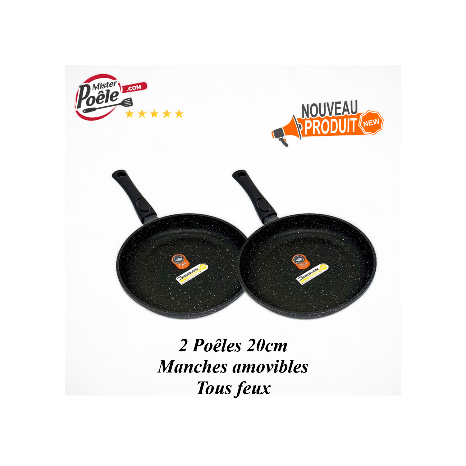 Set 2 Poêles 20cm Natural Cook Espace Cuisine Pro
