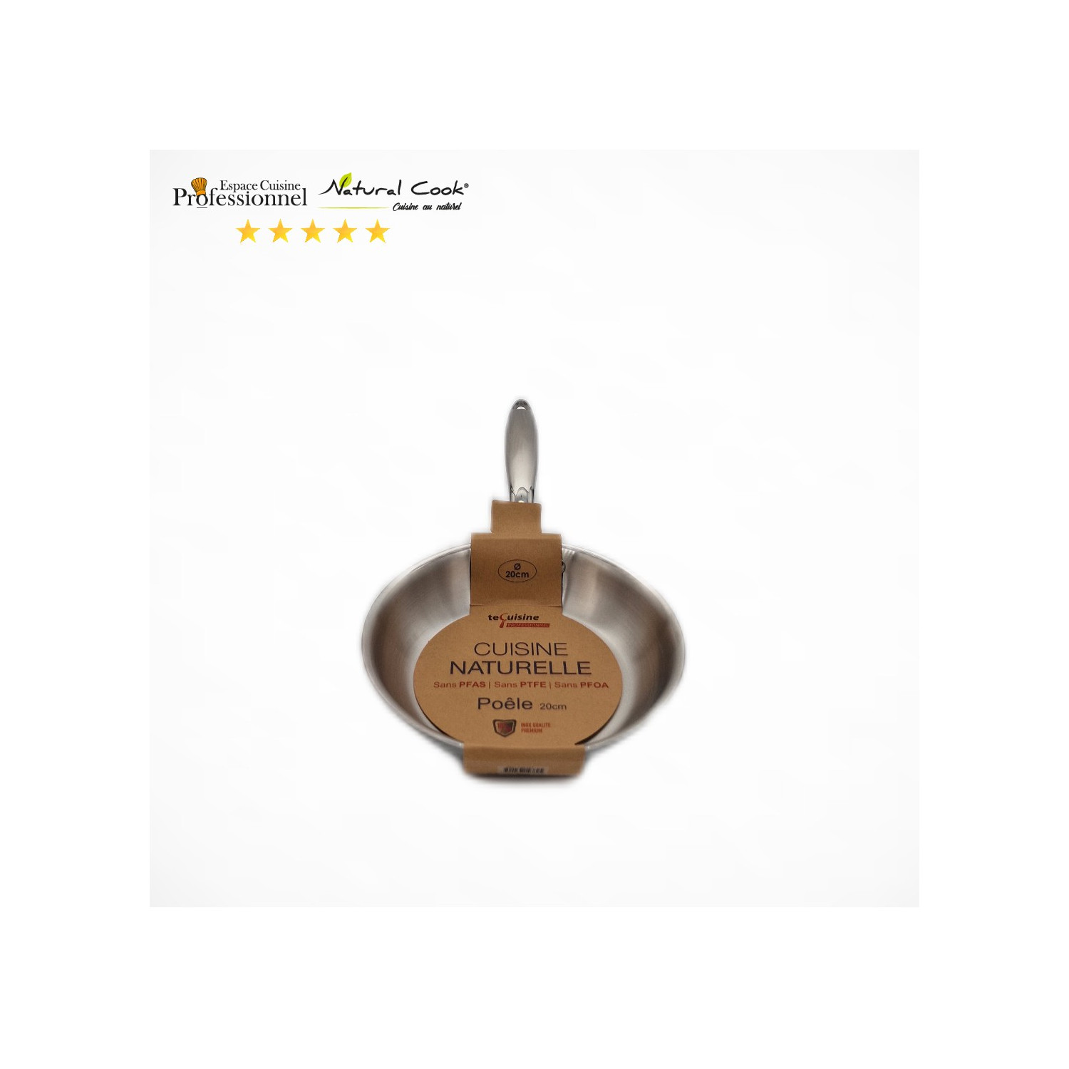 Poêle 20cm Inox Espace Cuisine Professionnel