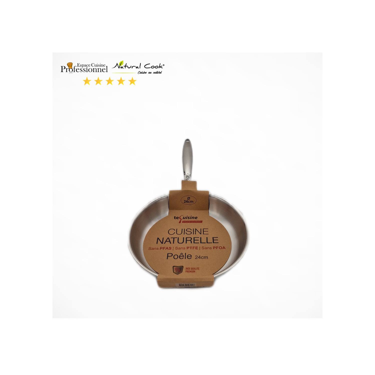 Poêle 24cm - Inox matériel Professionnel