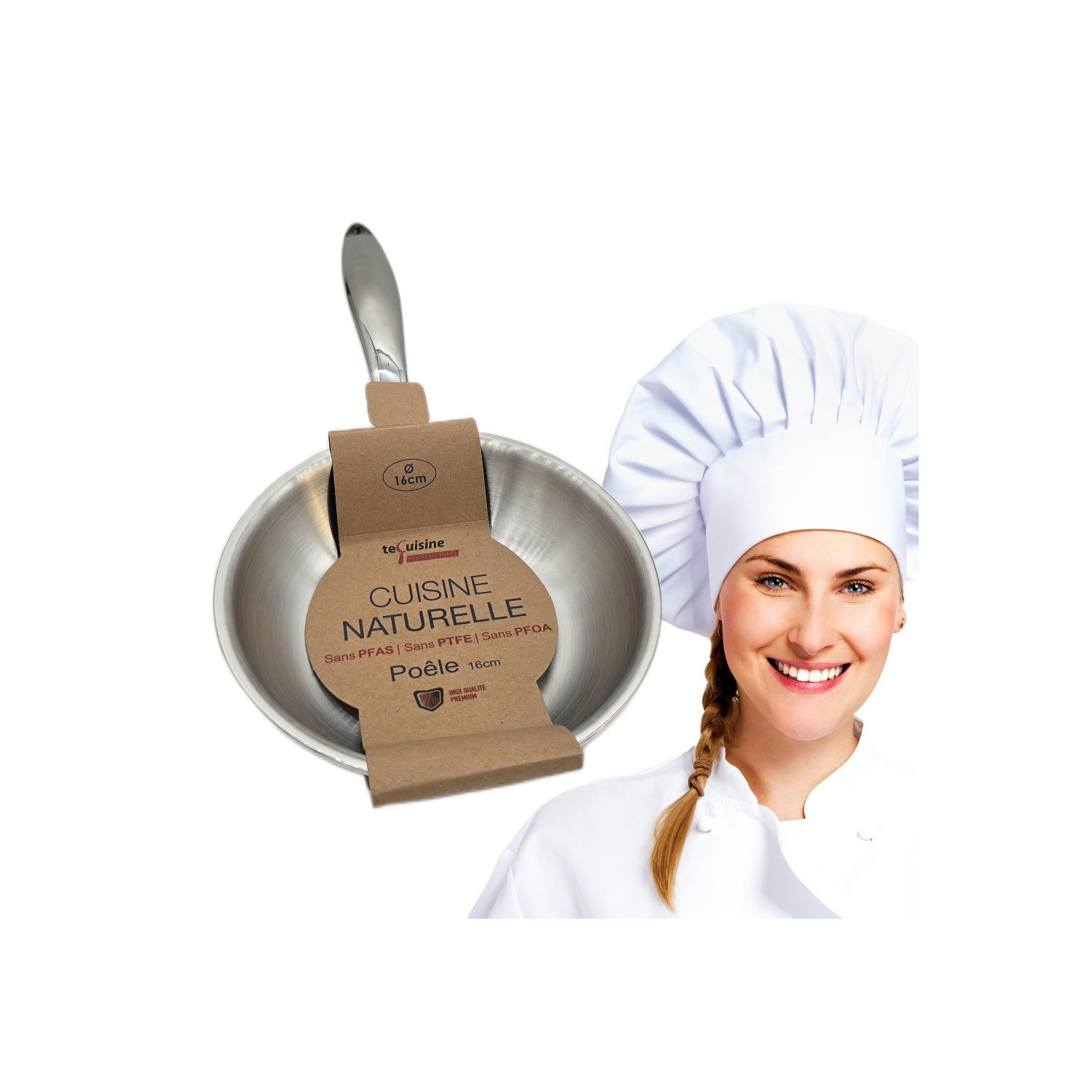 Poêle 16cm Inox Espace Cuisine Professionnel