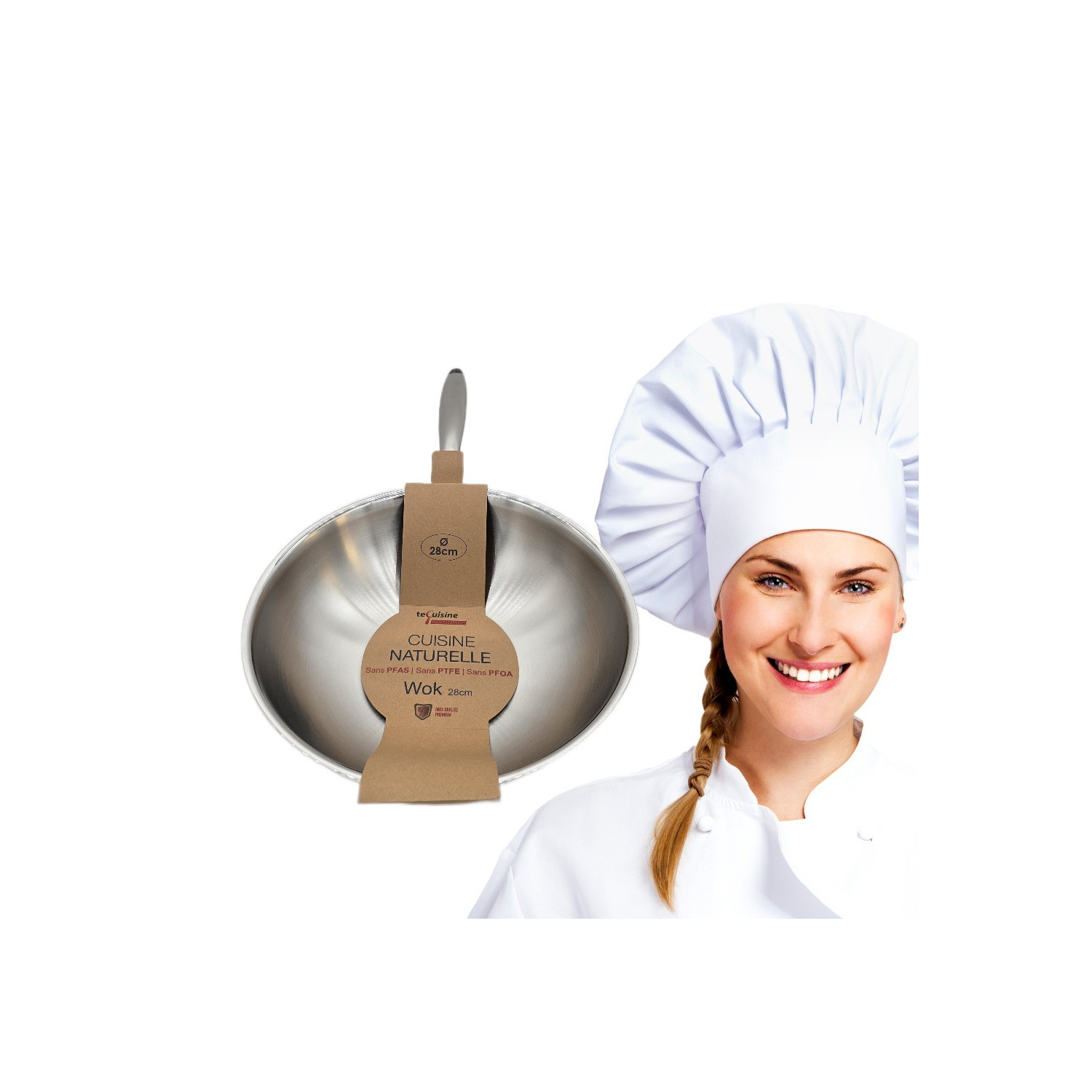 wok 28cm inox Espace cuisine professionnel