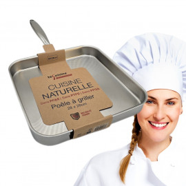 Poêle 28cm carré - Inox matériel Professionnel