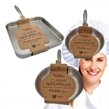 Poêle 28cm carré - Poêles 24-28cm Inox matériel Professionnel ESP