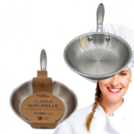 Wok 20cm - Poêle 20cm Inox matériel Professionnel ESP