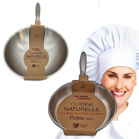 Wok 24cm - Poêle 24cm Inox matériel Professionnel ESP