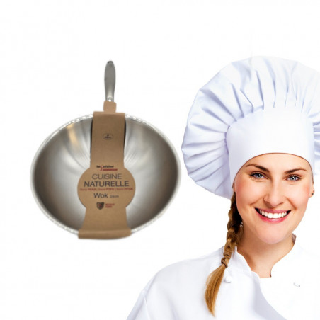 Wok 24cm inox Espace Cuisine Professionnel