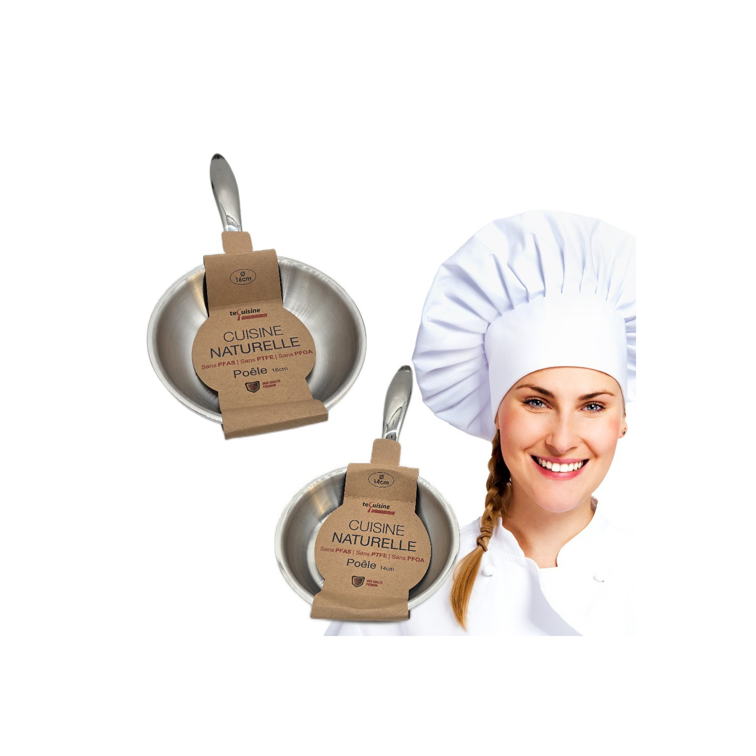 Poêle 14cm - 16cm Inox matériel Professionnel ESP