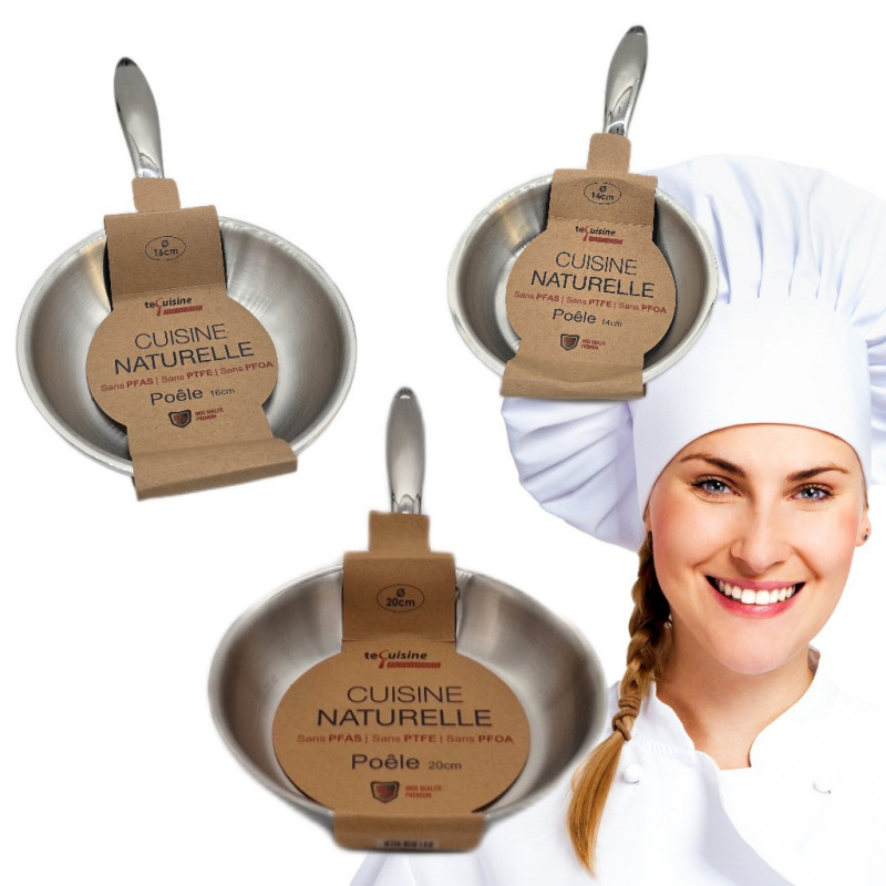 Poêle 14cm - 16cm 20cm Inox matériel Professionnel ESP