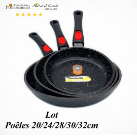 Lot: Poêles 20/24/28cm Espace Cuisine Professionnel