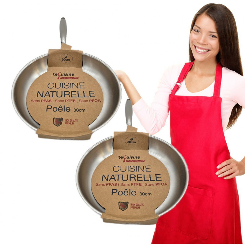 2 Poêles 30cm - Inox matériel Professionnel ESP