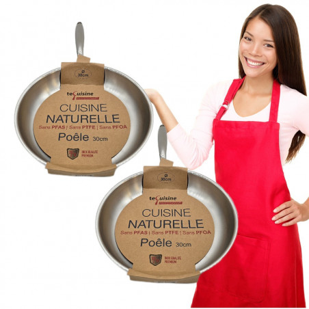2 Poêles 30cm - Inox matériel Professionnel ESP