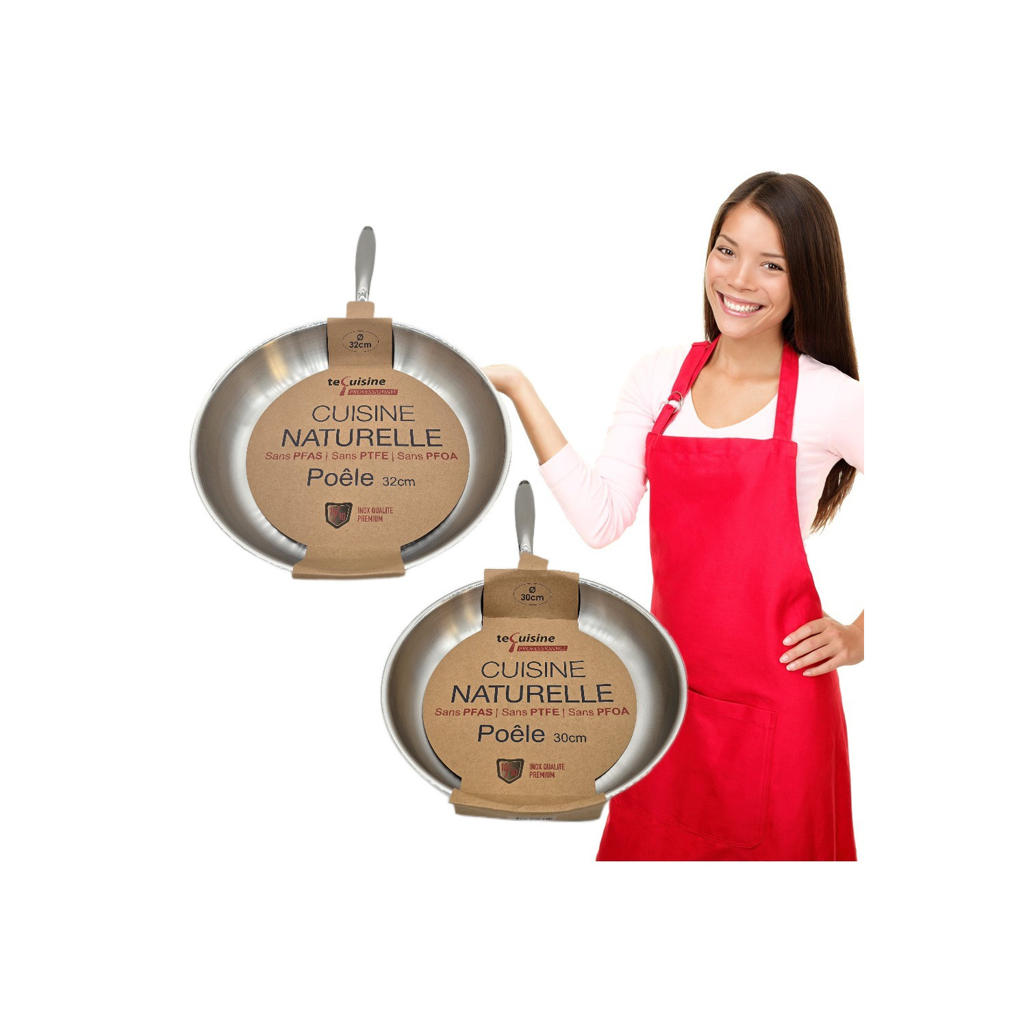 Poêles 30cm - 32cm - Inox matériel Professionnel ESP