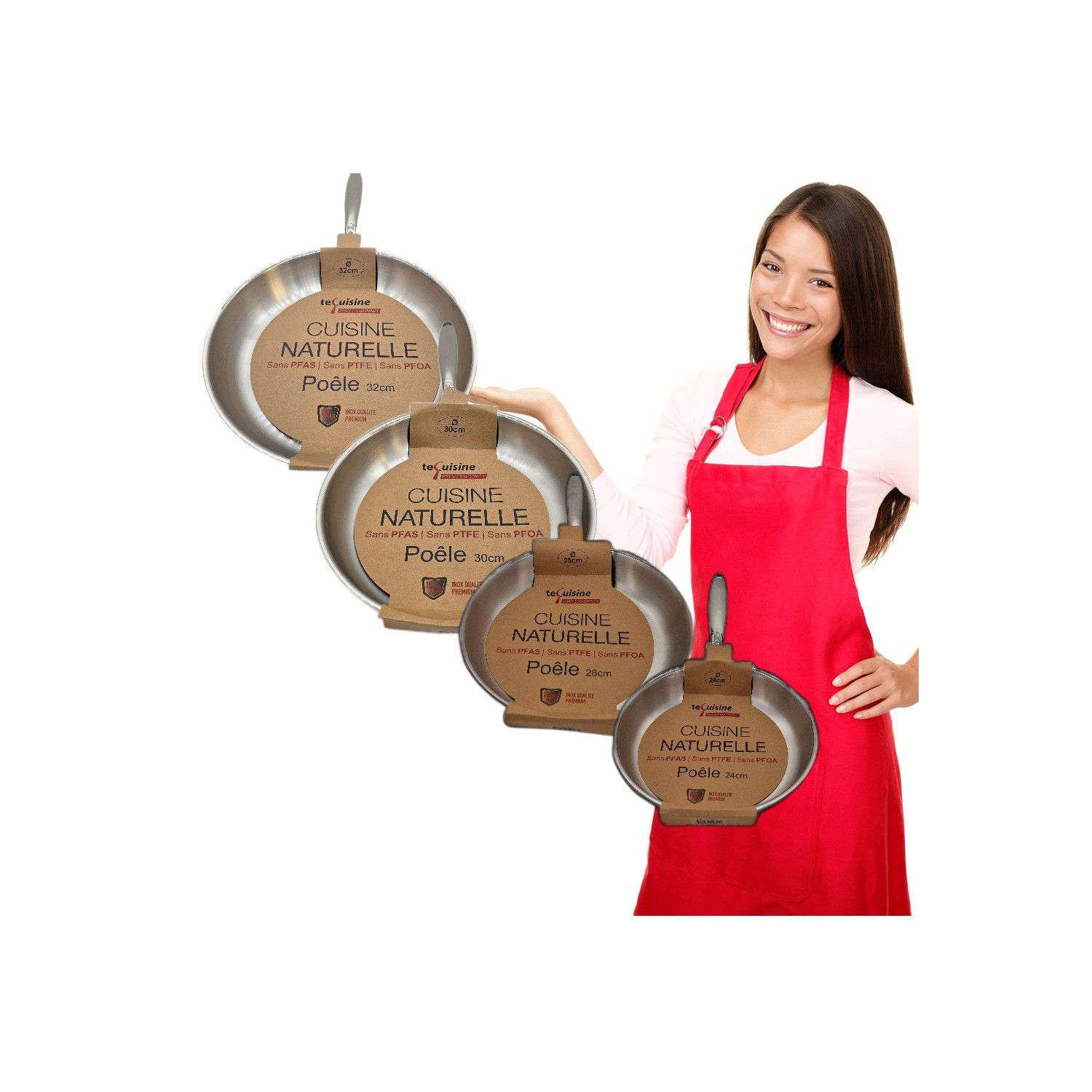 Poêles 24cm-28cm-30cm-32cm - Inox matériel Professionnel ESP