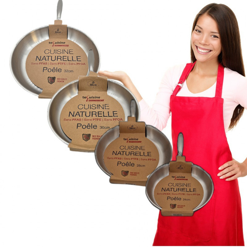 Poêles 24cm-28cm-30cm-32cm - Inox matériel Professionnel ESP