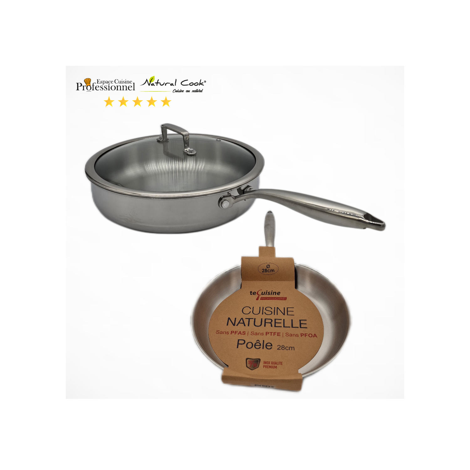 Sauteuse 28cm-Poêle 28cm - Inox matériel Professionnel ESP