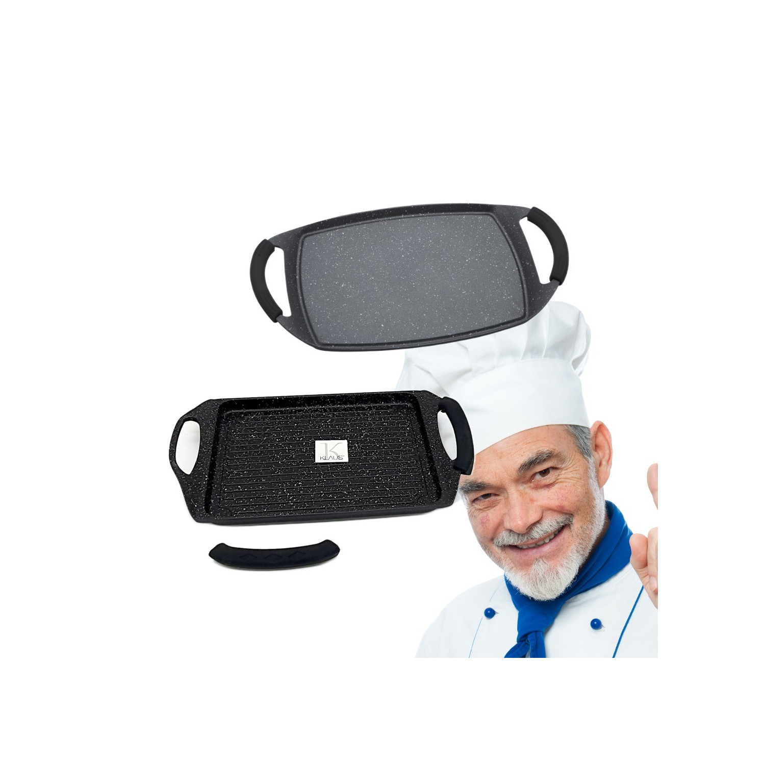 Plancha Grill 35x22cm - Plancha lisse 35x28cm Klaus