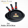 Lot: Poêles 20/24/28cm Espace Cuisine Professionnel