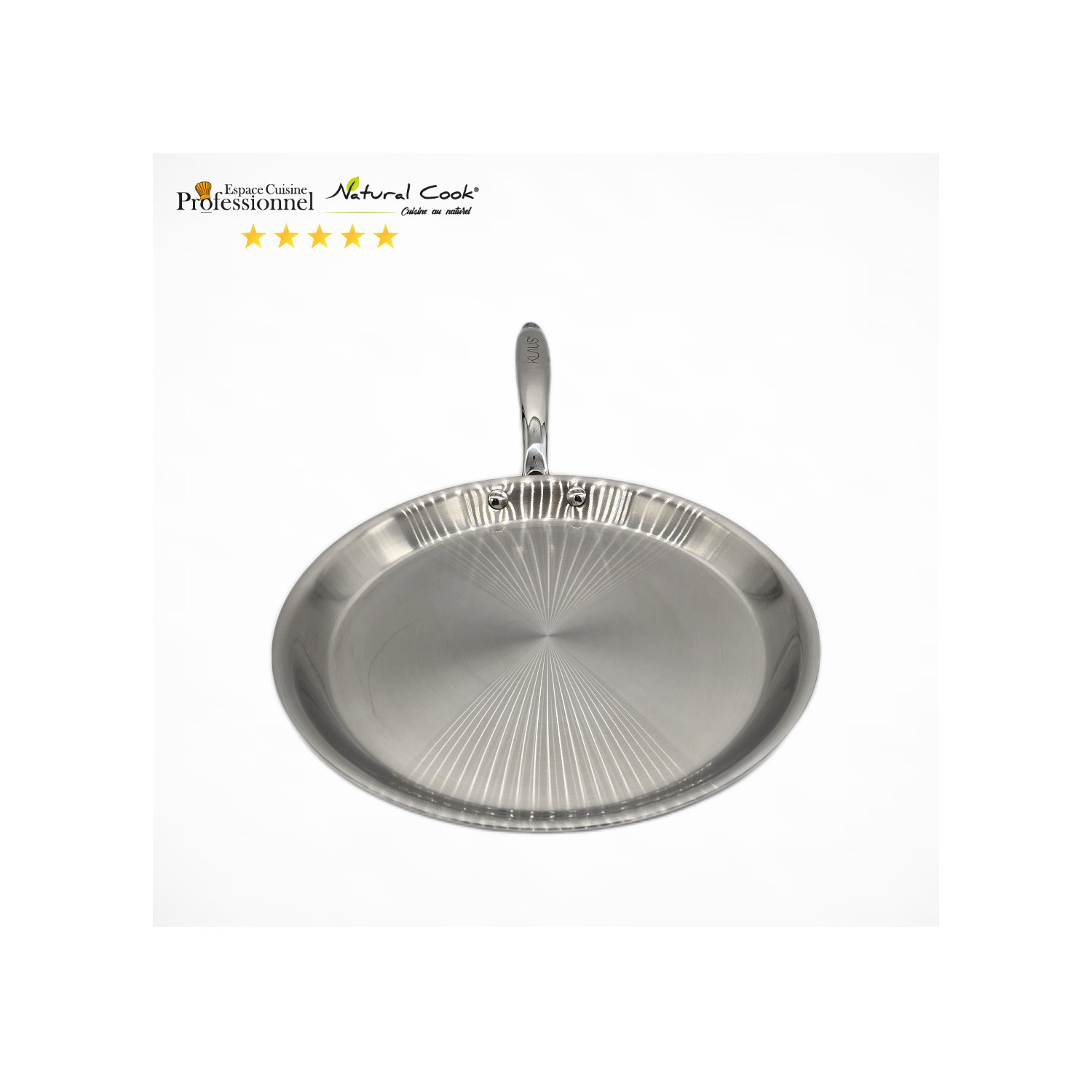 Crêpière Inox 18/10 KLAUS 28 cm – Tous Feux Induction & Four – Cuisson Saine Professionnelle