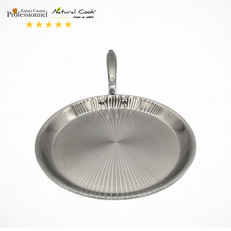 Crêpière Inox 18/10 KLAUS 28 cm – Tous Feux Induction & Four – Cuisson Saine Professionnelle