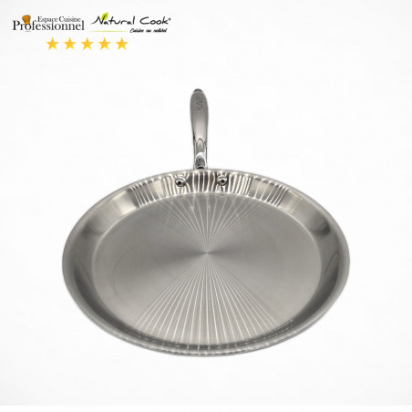 Crêpière Inox 18/10 KLAUS 28 cm – Tous Feux Induction & Four – Cuisson Saine Professionnelle